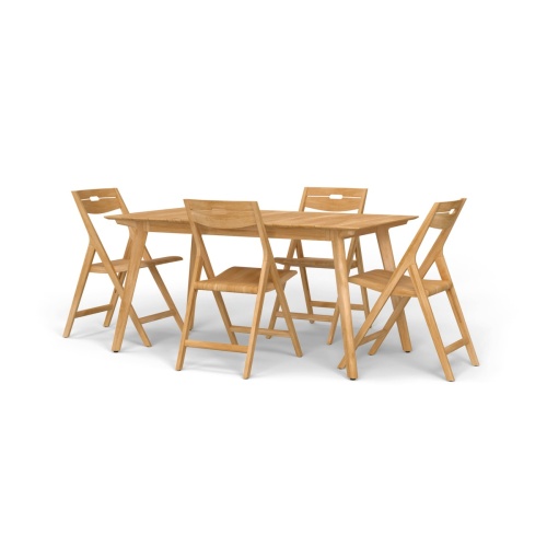 Surf Rectangular Dining Set with 4 Surf Folding Chairs - Picture A