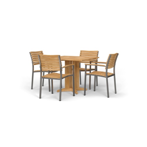 5 pc Vogue Pyramid Teak Dining Set - Picture A