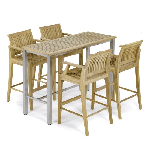 Vogue Rectangular Bar Set with 4 Laguna Barstools - Picture C