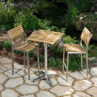 Vogue Stainless Pub Table and Stool Set