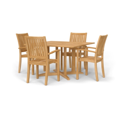 5 pc Sussex Pyramid Teak Dining Set - Picture F