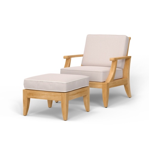 Laguna Teak Lounge Chair & Ottoman - Picture A