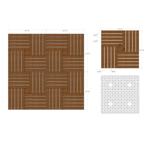 5 Cartons Parquet Teak Floor Tiles - Picture H