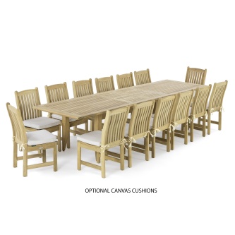 Grand Laguna Veranda 15pc Teak Dining Set