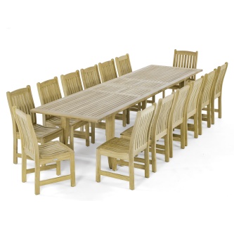 Grand Laguna Veranda 15pc Teak Dining Set