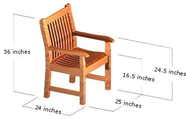 11 pc Veranda Teak Dining Set - Picture K