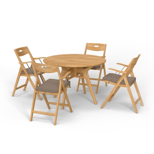 Surf 5 pc Deluxe Folding Teak Dining Set - Picture E