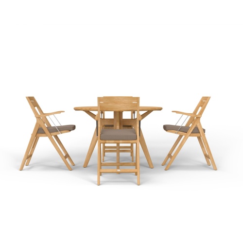 Surf 5 pc Deluxe Folding Teak Dining Set - Picture F