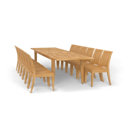 Laguna 13 pc Teak Outdoor Dining Set - Picture D