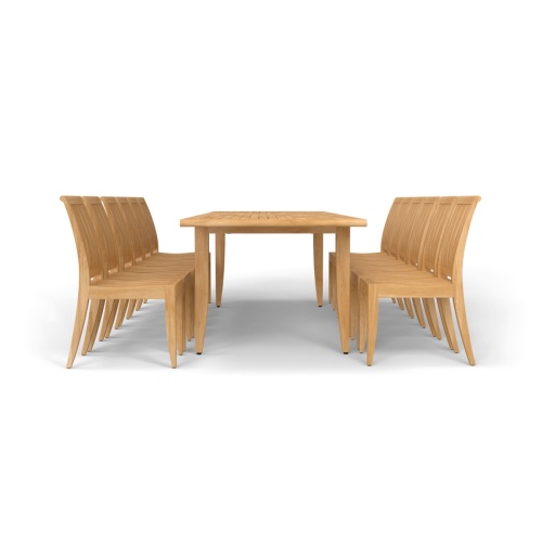 Laguna 13 pc Teak Outdoor Dining Set - Picture E