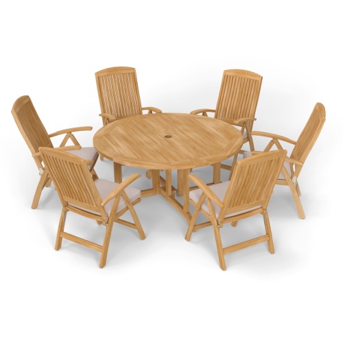 7 pc Barbuda Round Reclining Dining Set - Picture D
