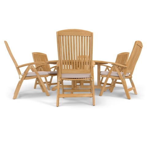 7 pc Barbuda Round Reclining Dining Set - Picture E