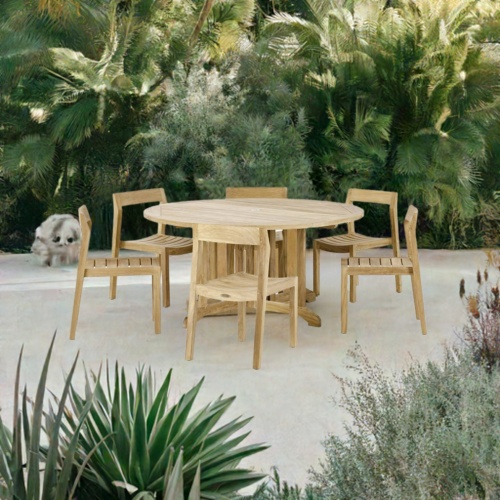 7 pc Barbuda Horizon 5 ft Round Dining Set - Picture B