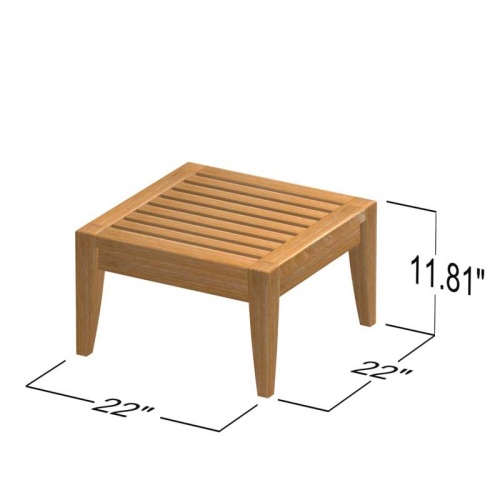 Teak Bench and Ottoman Set for 3 - Picture K