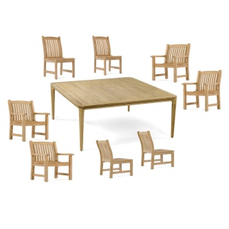 9 pc Teak Veranda Square Dining Set
