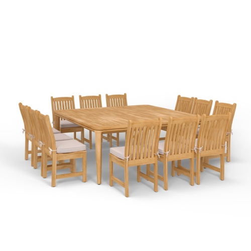 13 pc Square Veranda Teak Dining Set - Picture H