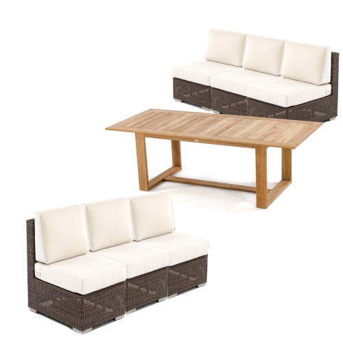 Malaga Armless Loveseat Dining Set - Picture A