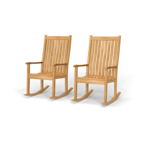 Veranda Teak Rocking Chair Chat Set - Picture A
