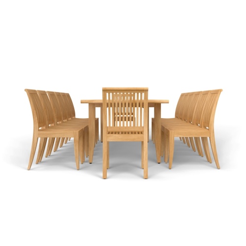 Laguna 15 pc Teak Outdoor Dining Set - Picture G