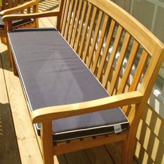 5ft GlenTuff Bench Cushion - Navy Blue with Canvas Welt