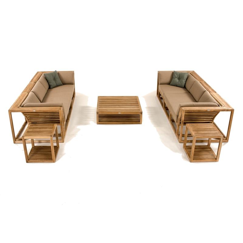 alt="70234 Maya 7 pc Twin Sofa Set with cushions two throw pillows aerial view on a white background"