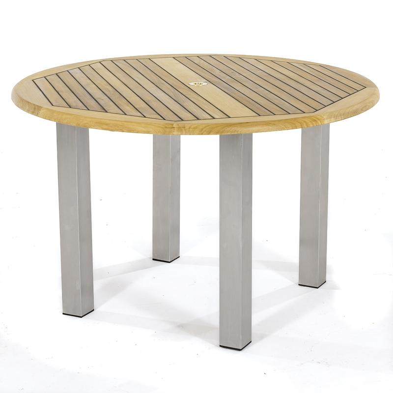 alt="5 pc Vogue Teak & Stainless Steel Dining Set - Picture K"