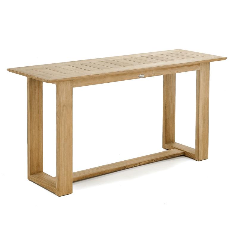 alt="70713 Laguna teak Horizon 60 inch rectangular table side angled on a white background"