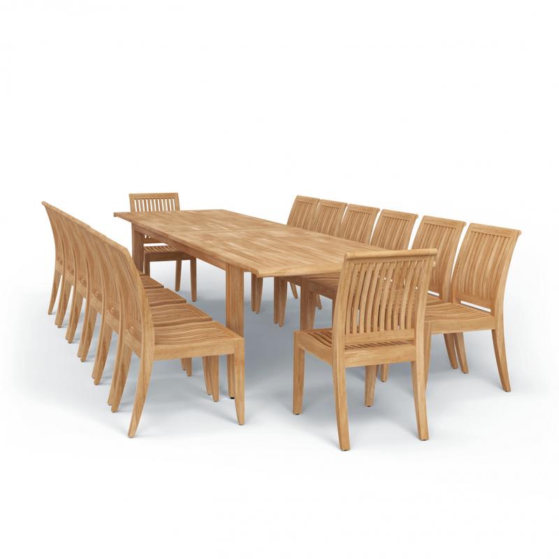 alt="Laguna 15 pc Teak Outdoor Dining Set - Picture C"