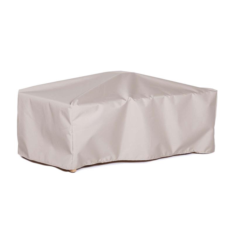 alt="65663FD Nevis Folded Position Table Cover for Nevis teak folded table angled side view on white background"