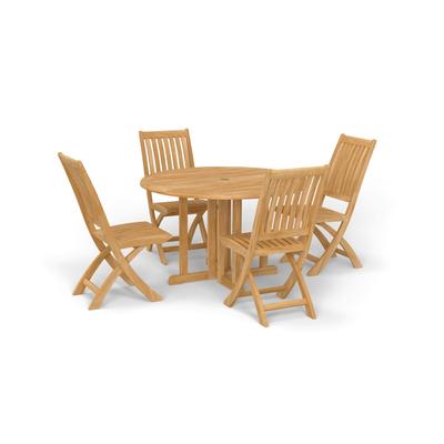 5 pc Barbuda Teak Foldable Dining Set
