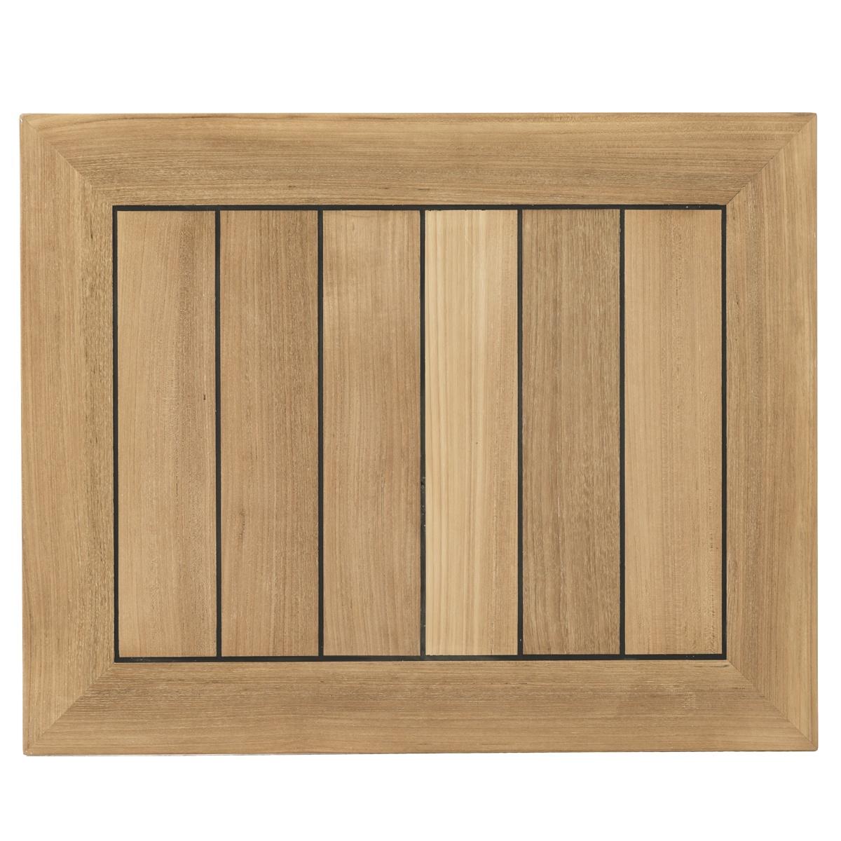 15097 Vogue 24 x 30 inch Table Top with sikaflex marine sealant between teak slats top view on white background
