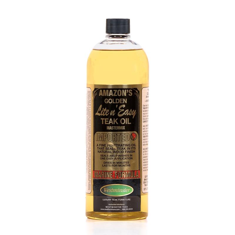 alt="30120 Amazon Lite N Easy Teak Oil 16 ounce bottle on white background"