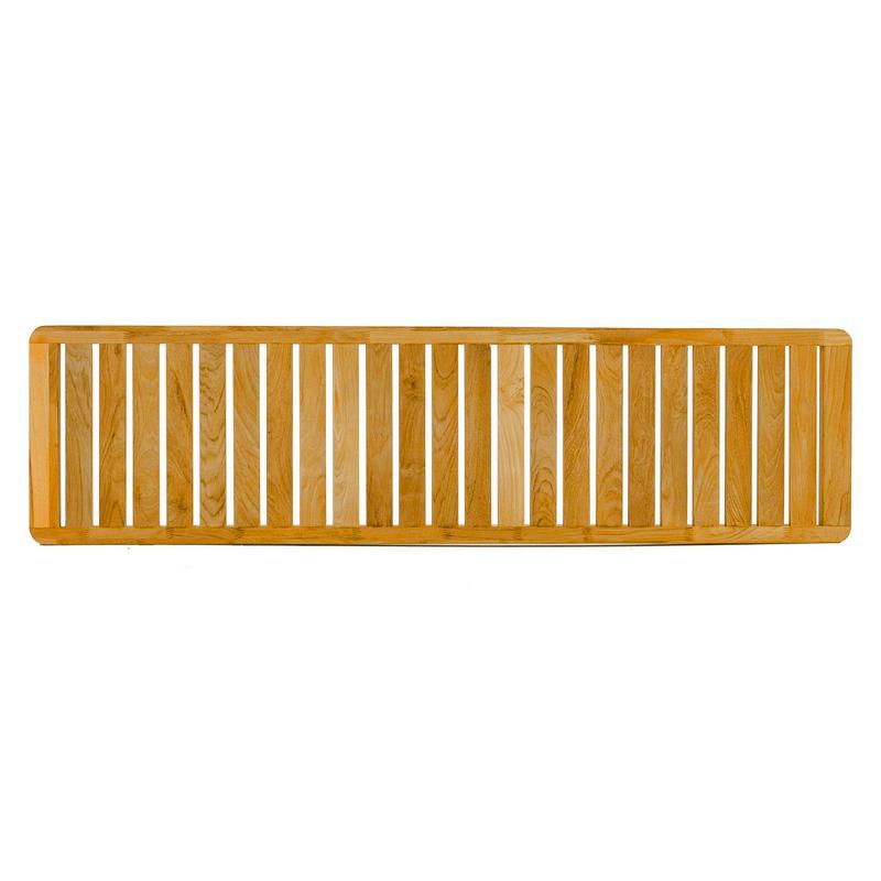 alt="18110 teak planter bench seat panel top view on white background"