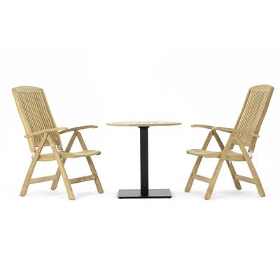 3 pc Teak Bistro Recliner Set
