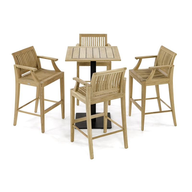 alt="5 pc Laguna Teak High Top Dining Set - Picture A"