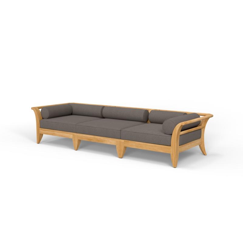 alt="70102 Aman Dais 3 pc Sofa Set of 2 Aman Daise Corner Sectionals and an Aman Dais End Sectional with cushions and bolsters in angled front view on white background "