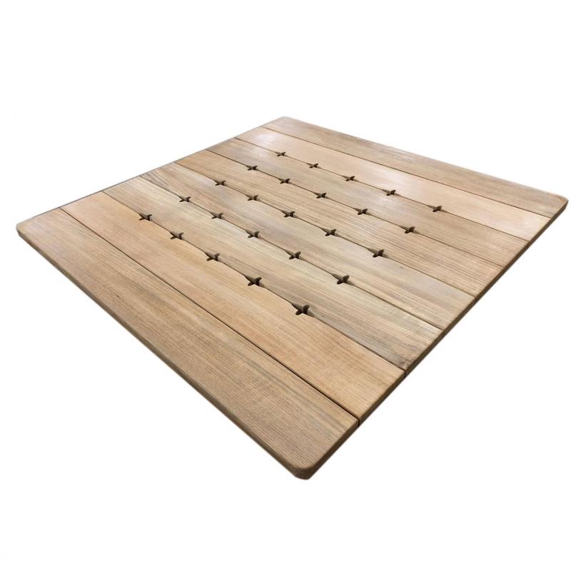 alt="25026 Bloom 32 inch Square Dining Table top angled view on white background"