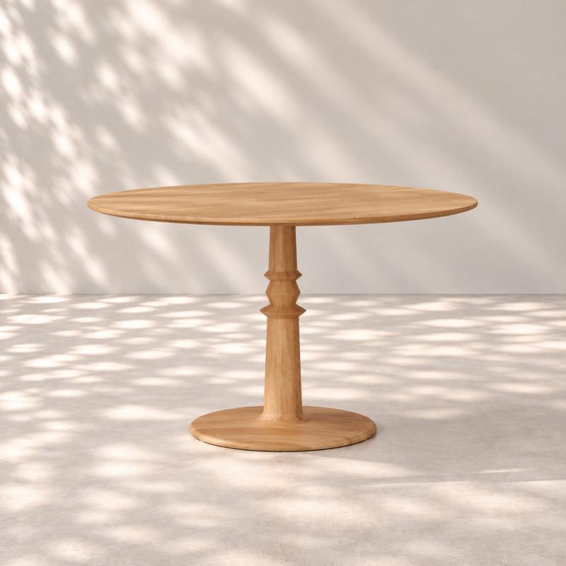 alt="4 ft Dahlia Round Teak Dining Table - Picture A"