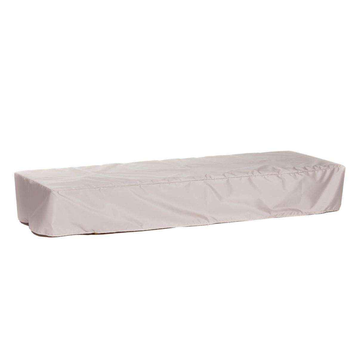 66512FL Somerset Chaise Lounger Cover for 16512 Somerset Teak Chaise Lounger side angled view on white background