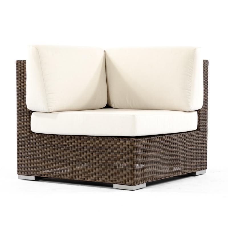 alt="31002 malaga synthetic wicker deep seating corner sectional double back cushion and one corner seat cushion on white background"