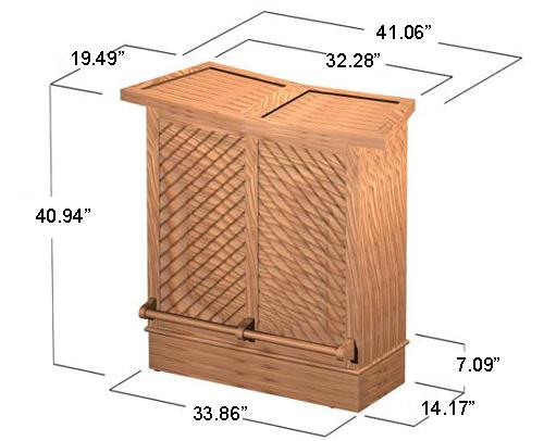 alt="Somerset Teak Bar Foldable with Wheels - Picture M"