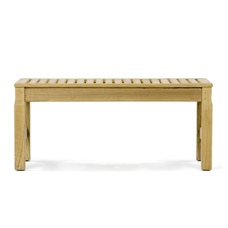 alt="13067 Ocean teak 3 foot long backless Bench side view on white background "