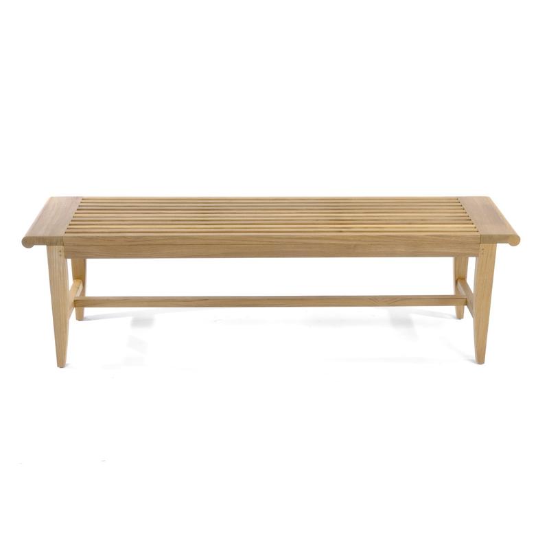 alt="13916 Laguna Teak 5 foot Backless Bench side view on white background"