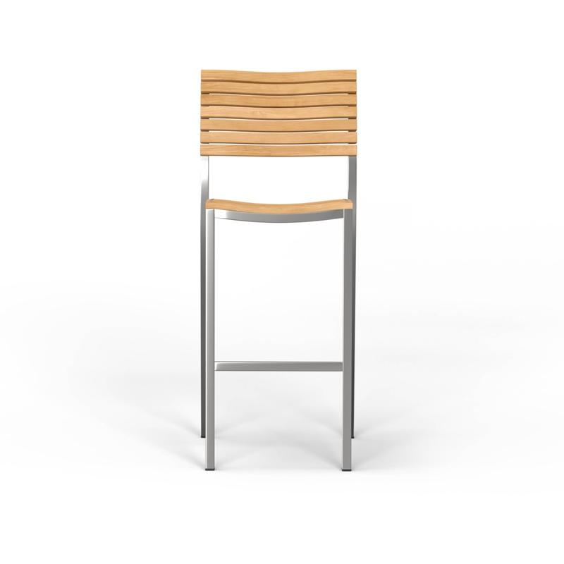 alt="Vogue Teak & Stainless Steel Stacking Bar Stool - Picture C"