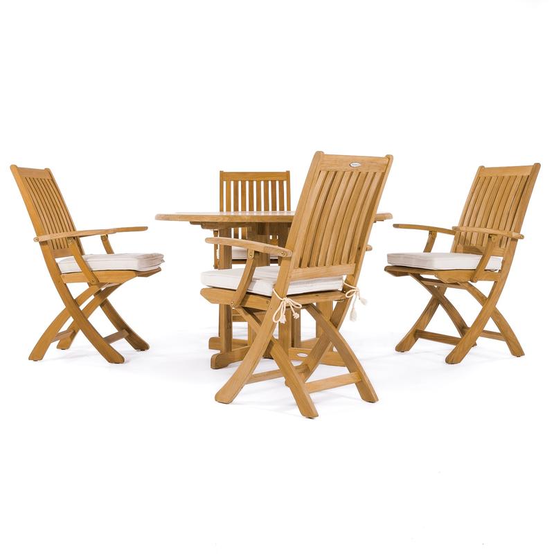 alt="70066  Barbuda Round 5 piece Folding Dining Set on white background"
