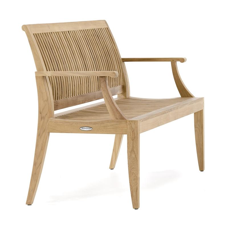 alt="13811 Laguna 5 foot Teak Bench angled side view on white background"