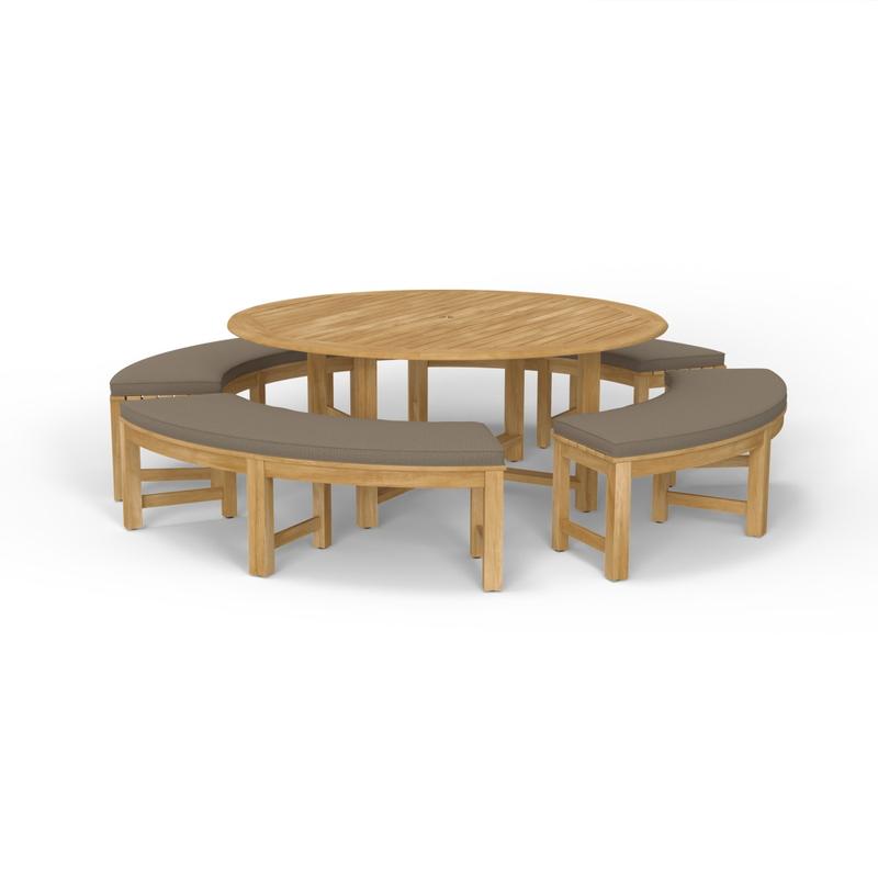 alt="Buckingham Backless Curved Bench Dining Set - Picture B"