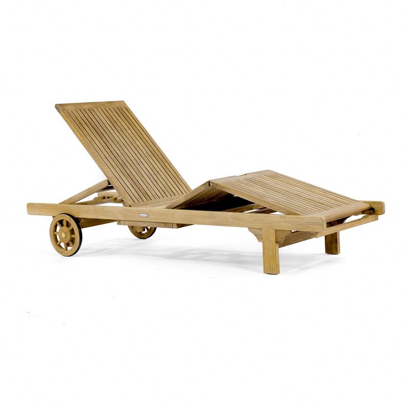 alt="Modern Teak Sun Lounger"