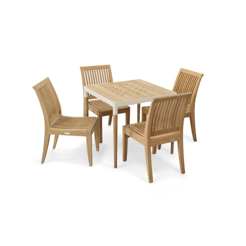 alt="5 pc Bloom Laguna Teak Square Dining Set - Picture A"