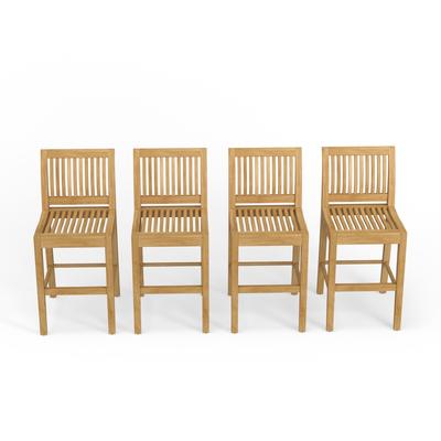 4 Laguna Teak Counter Stools